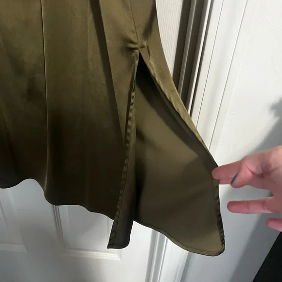 Chic Olive Midi Slip Dress - Picture 5 of 9